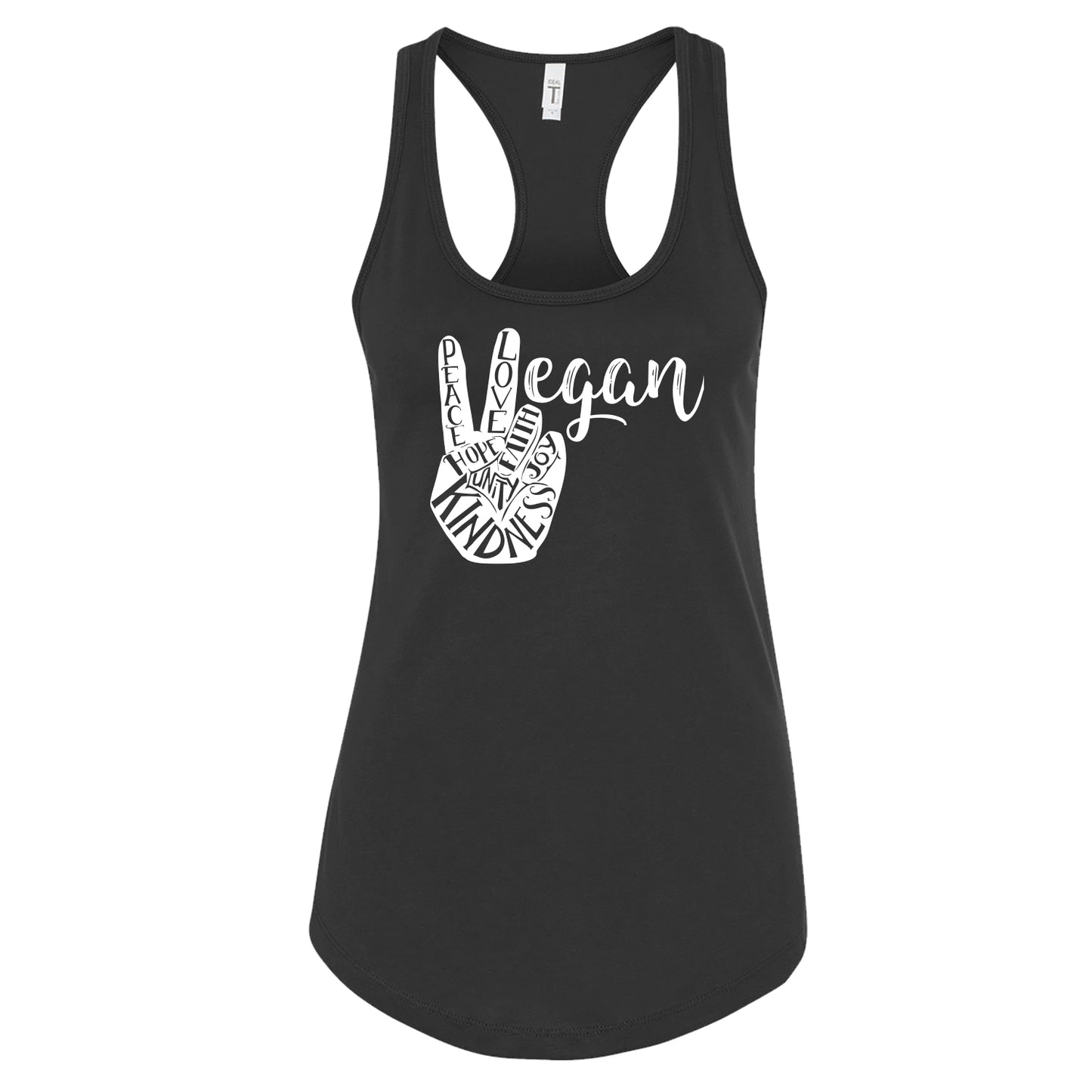 Vegan Peace Black Women's Racerback - PRE-ORDER!