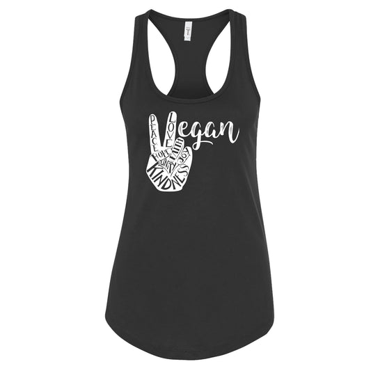 Vegan Peace Black Women's Racerback
