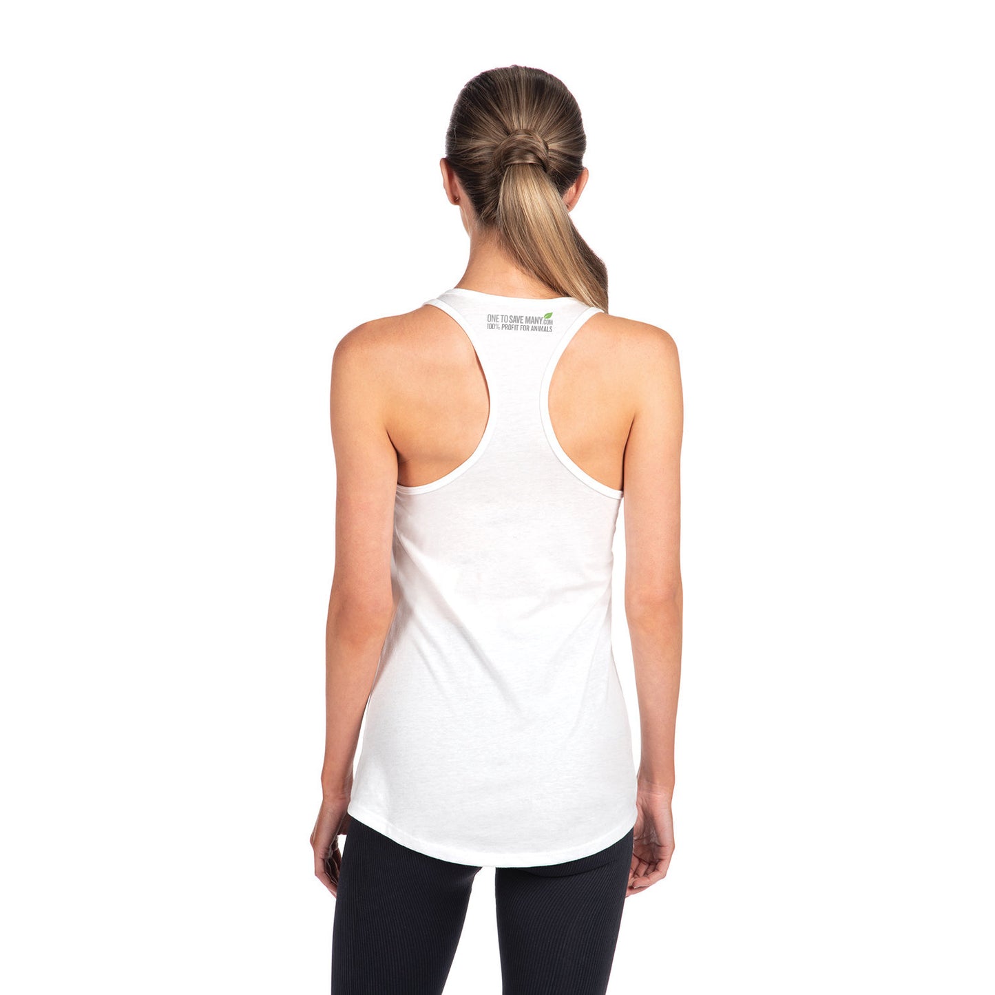 Ahimsa Meditating Cow Ladies Racerback Tank- 100% Profits to Animal Charities!