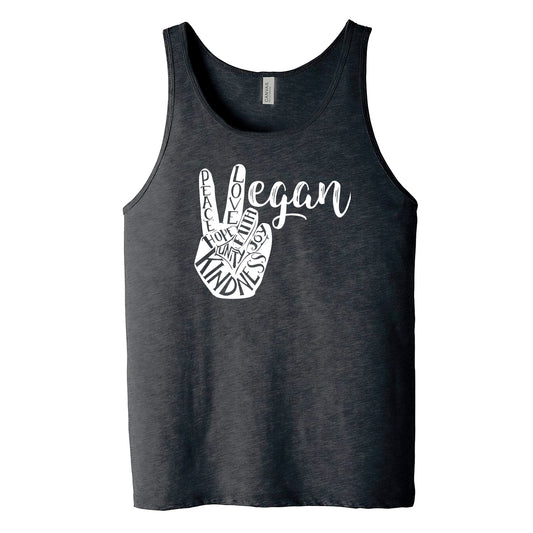 Vegan Peace Black Men's Tank T-Shirt
