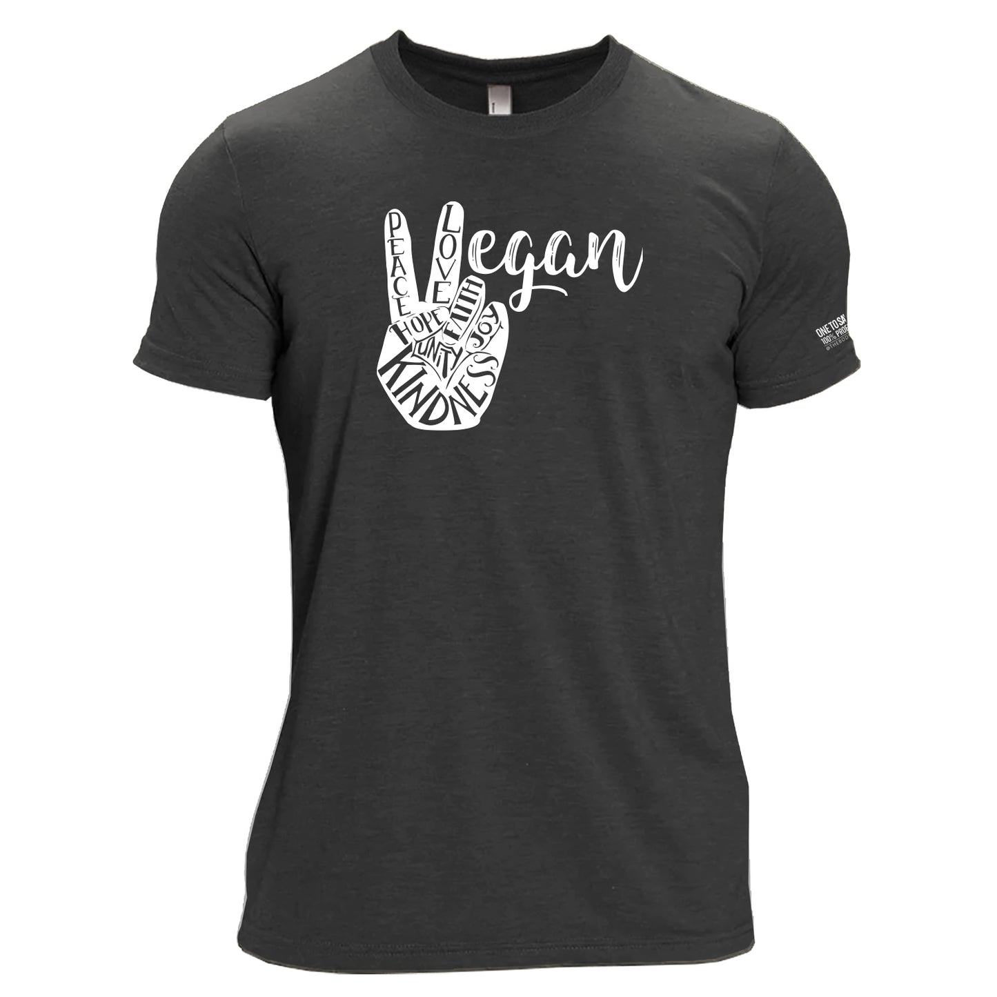 Vegan Peace Black Unisex Tri-Blend T-Shirt