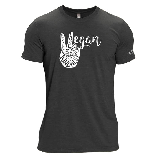 Vegan Peace Black Unisex Tri-Blend T-Shirt