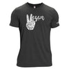 Vegan Peace Black Unisex Tri-Blend T-Shirt
