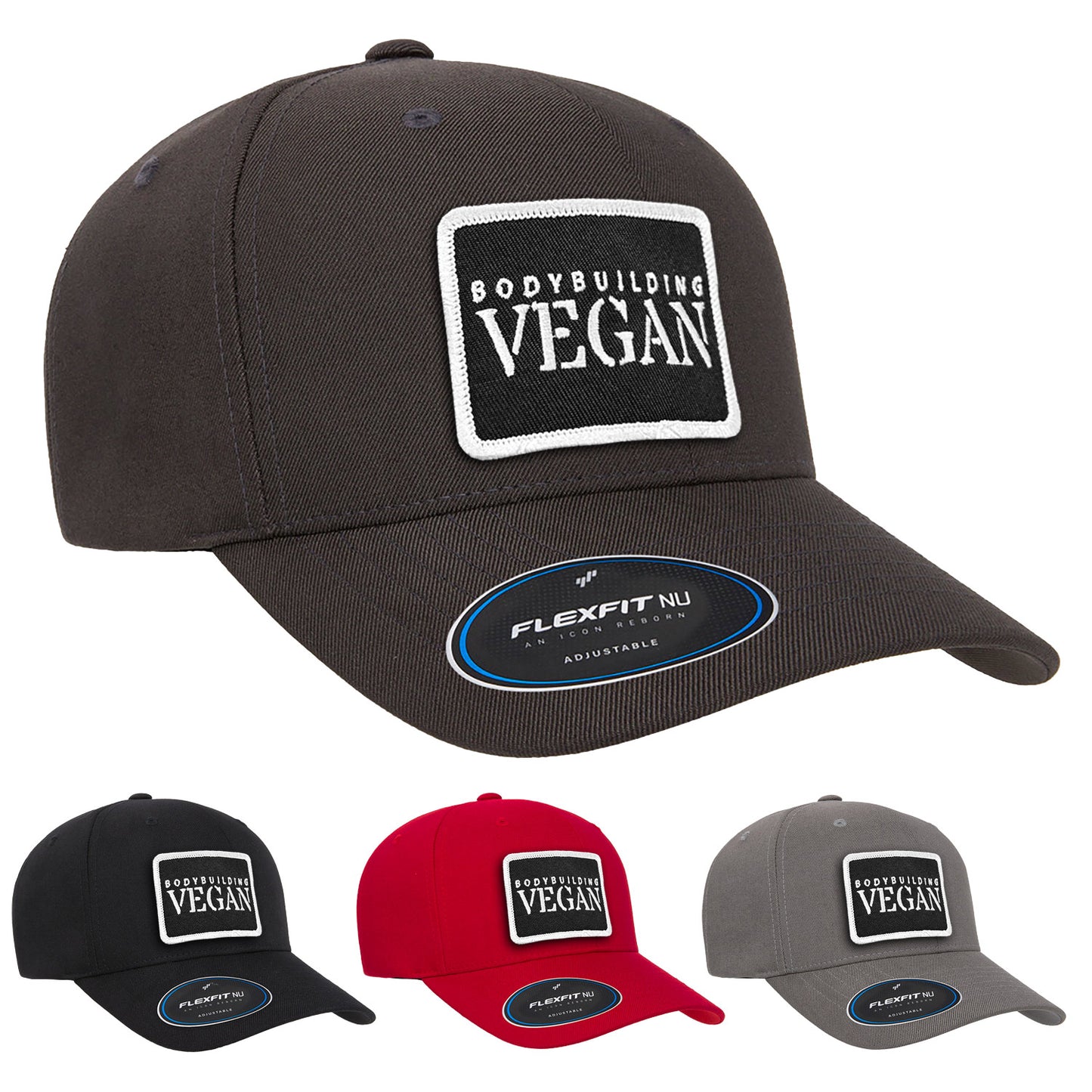 Bodybuilding Vegan Flexifit Snap-Back Hat - Available in 5 Colors