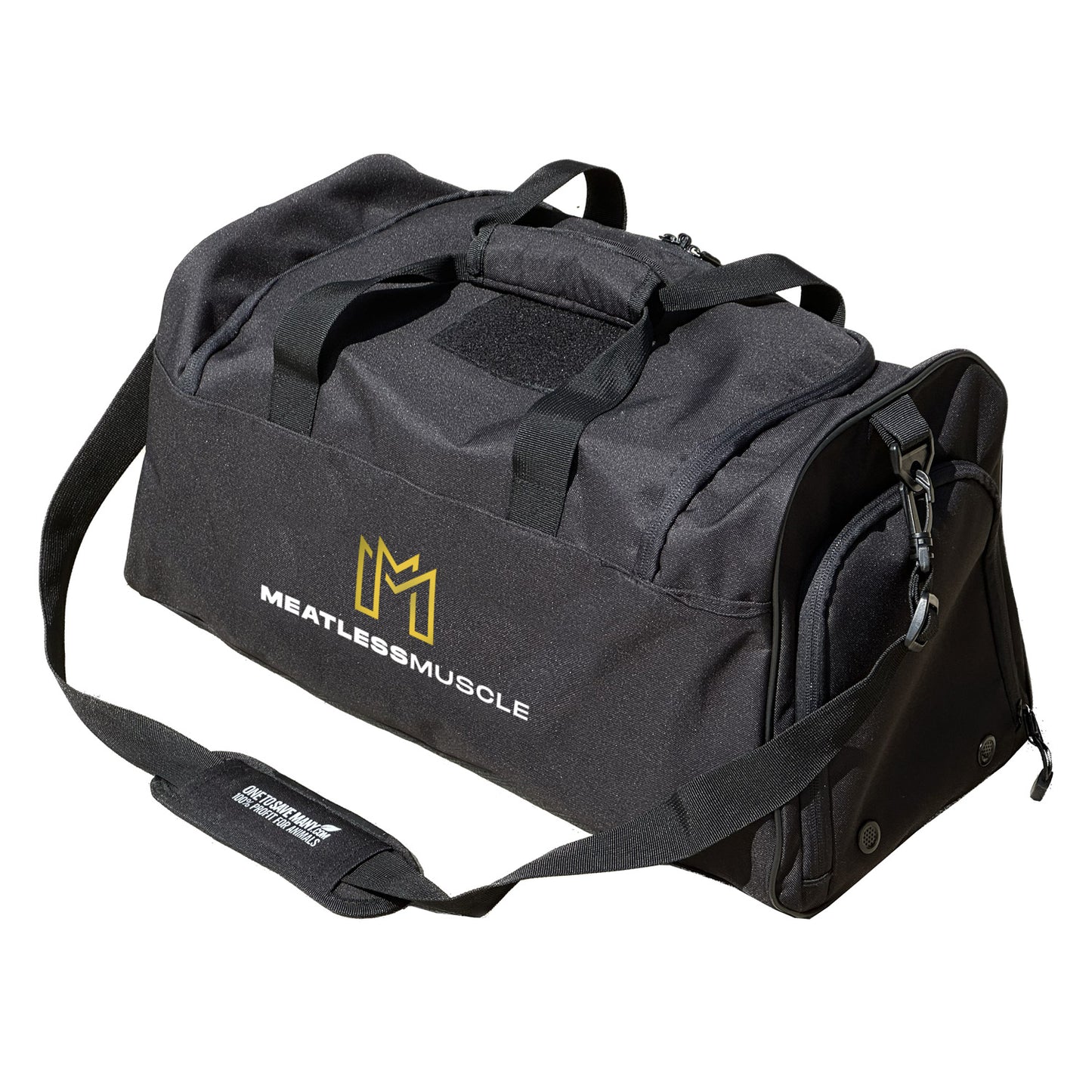 Large Meatless Muscle Gym Bag w/ Separate Shoe Storage - Black
