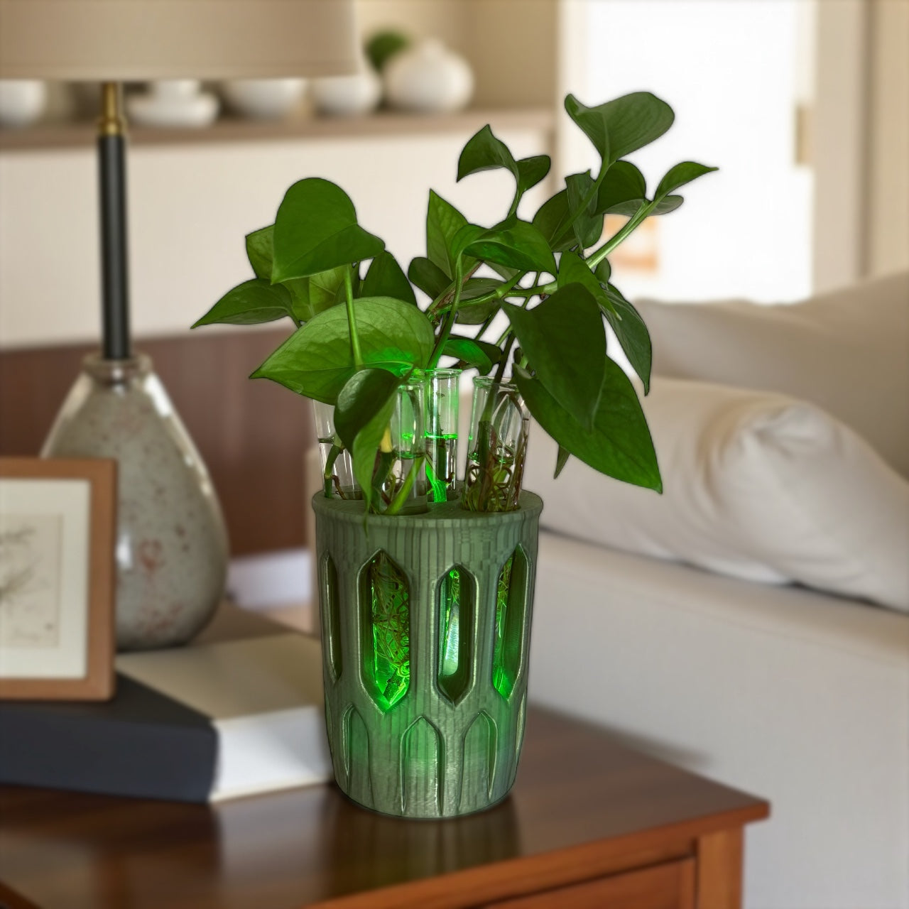 GlowPlanter – Illuminated Glass Hydroponic Vase