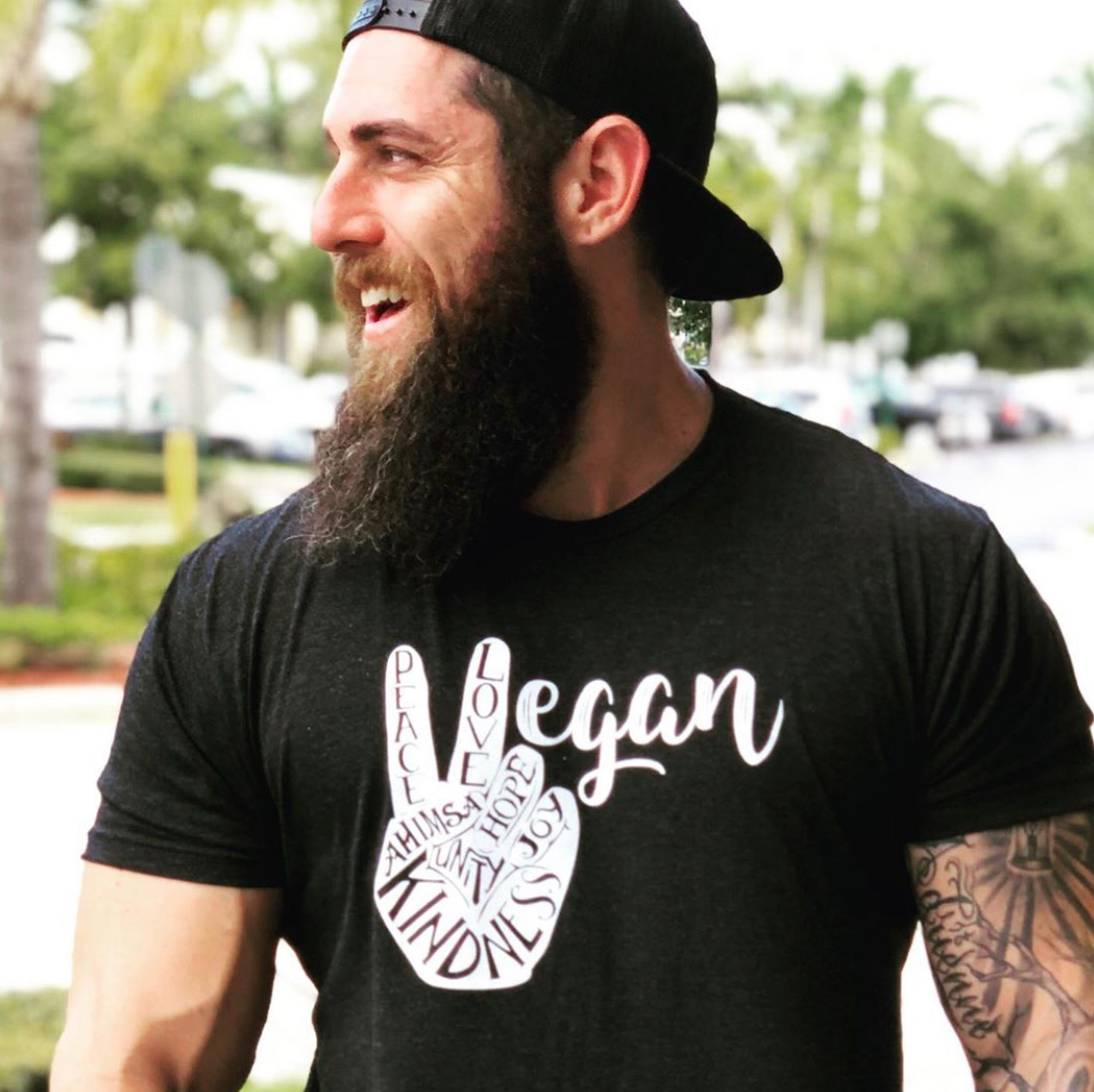 Vegan Peace Black Unisex Tri-Blend T-Shirt