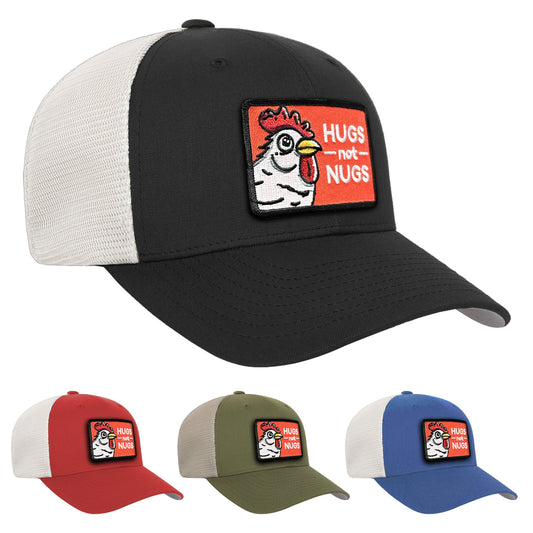 Hugs Not Nugs Flexifit Snap-Back Mesh Hat - Available in 8 Colors