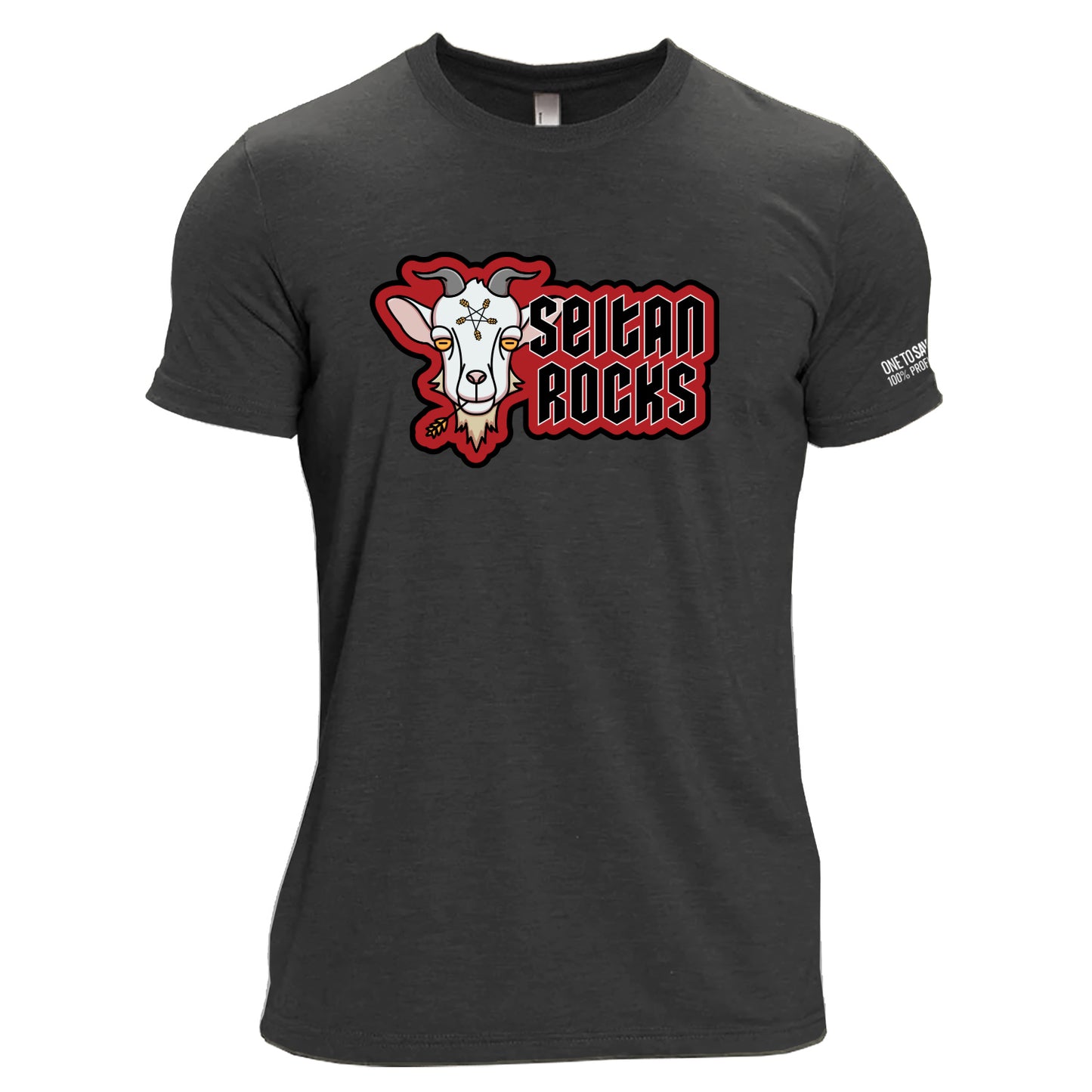 Seitan Rocks Unisex Tri-Blend T-Shirt in Black - by Costa Designs