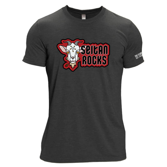 Seitan Rocks Unisex Tri-Blend T-Shirt in Black - by Costa Designs