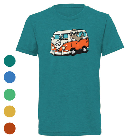 Youth's Hippie Sloth Tri-Blend T-Shirt - Available in 6 Colors
