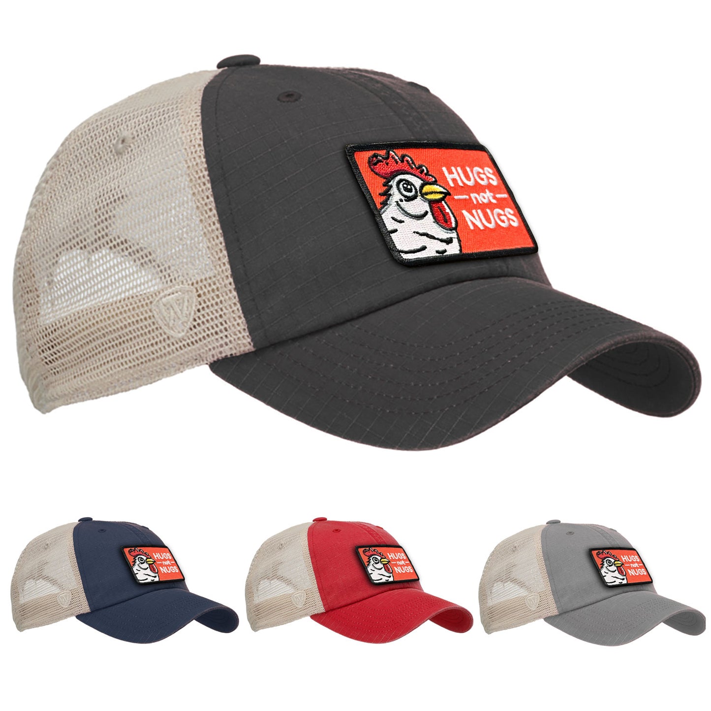 Hugs Not Nugs Snap-Back Vintage Trucker Hat - Available in 5 Colors!
