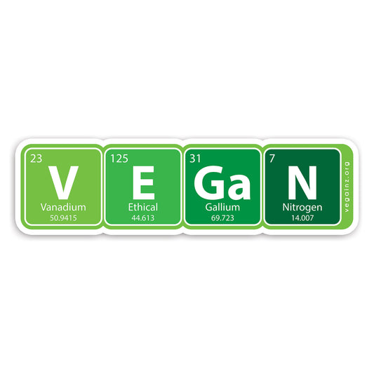 VEGAN Periodic Glossy Vinyl Sticker - FREE SHIPPING