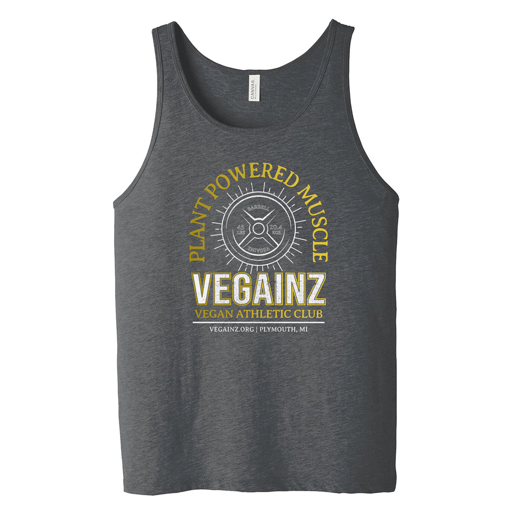 VEGAN ATHLETIC CLUB  Mens Tank - 100% for Charity! Gray