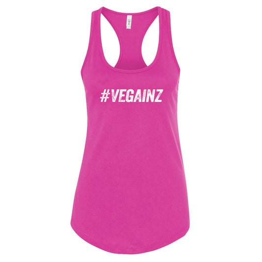 Ladies #VEGAINZ Pink Racerback Tank - 100% for Charity!