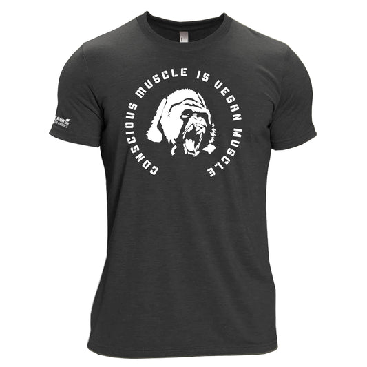 Conscious Muscle / Killing Workouts Not Animals - Black Unisex Tri-Blend T-Shirt