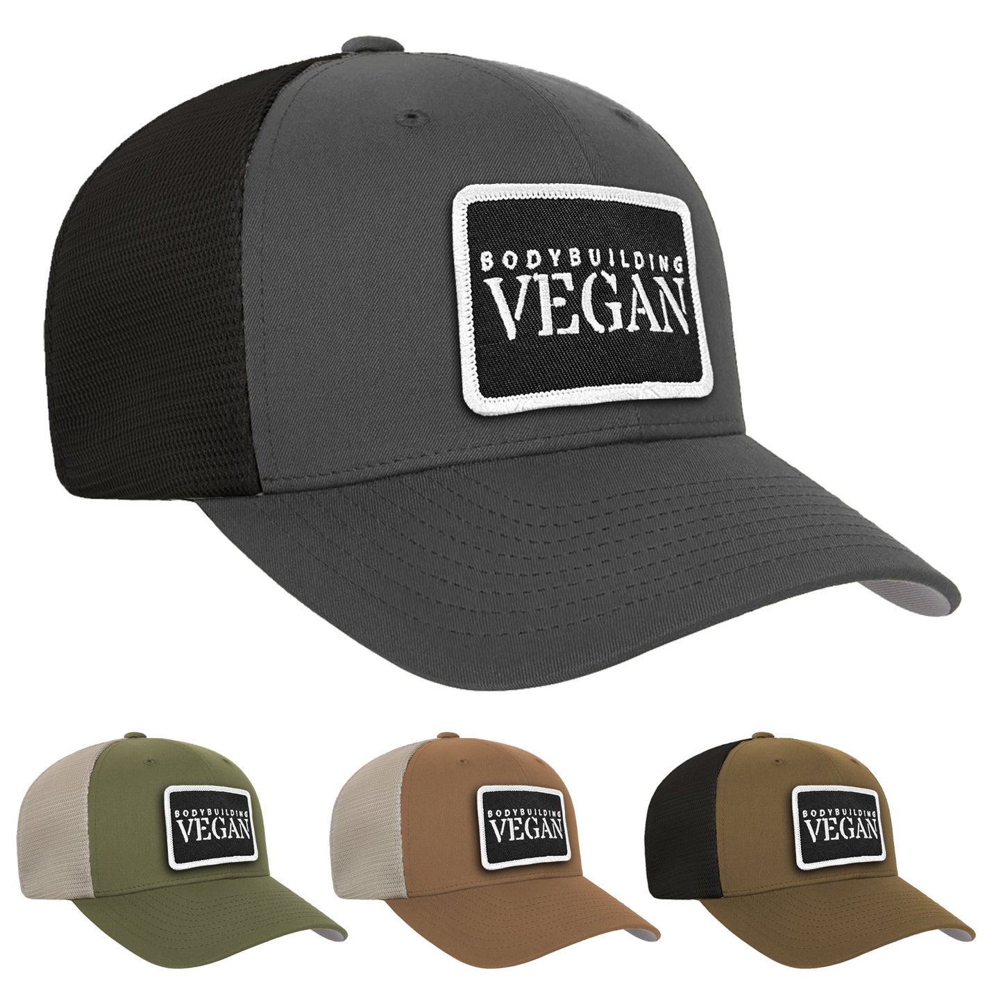 Bodybuilding Vegan Flexifit Snap-Back Mesh Hat - Available in 6 Colors