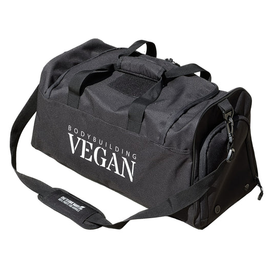 Large Bodybuilding Vegan Gym Bag w/ Separate Shoe Storage - Black