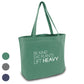 Be Kind - Eat Plants - Lift Heavy Premium Extra Large 12oz Cotton Canvas Tote