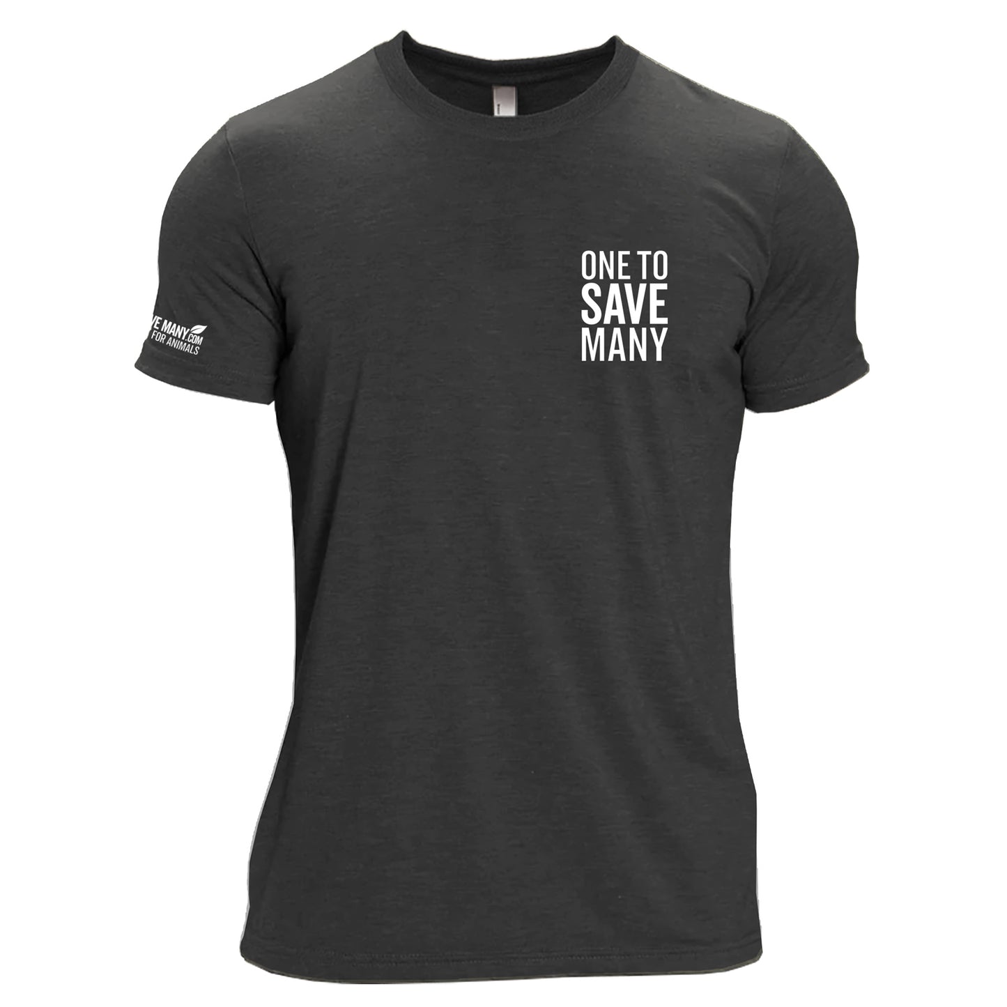 One to Save Many / Be Kind - Eat Plants - Lift Heavy Unisex Tri-Blend Black T-Shirt - 100% for Charity!