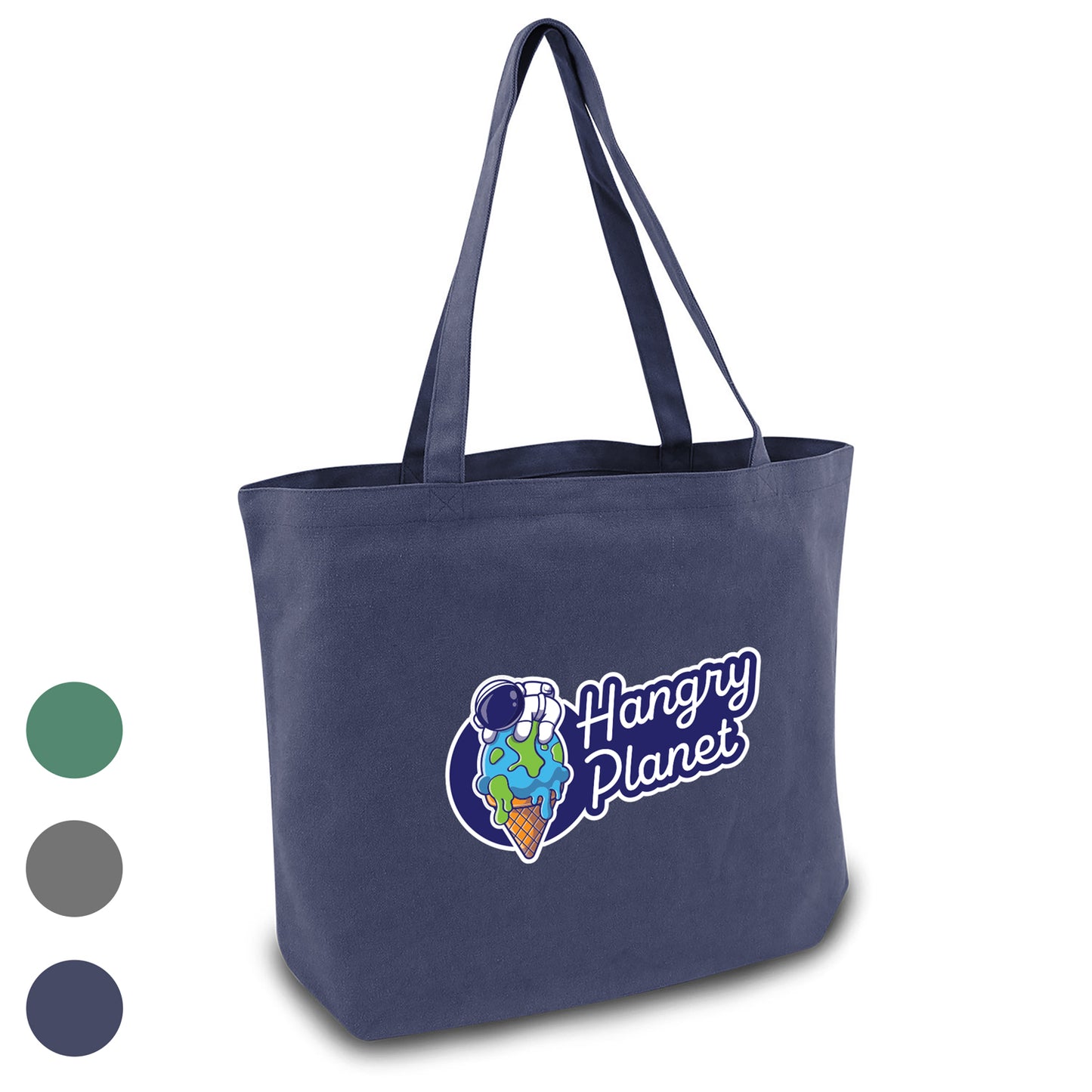Hangry Planet Premium Extra Large 12oz Cotton Canvas Tote