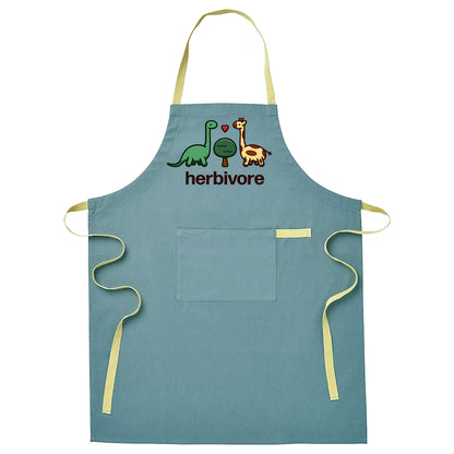 Blue Dino Herbivore Apron with Front Pouch - 27in x 33in