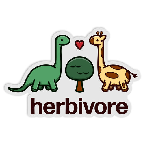 Dino Herbivore Clear Sticker - Free Shipping