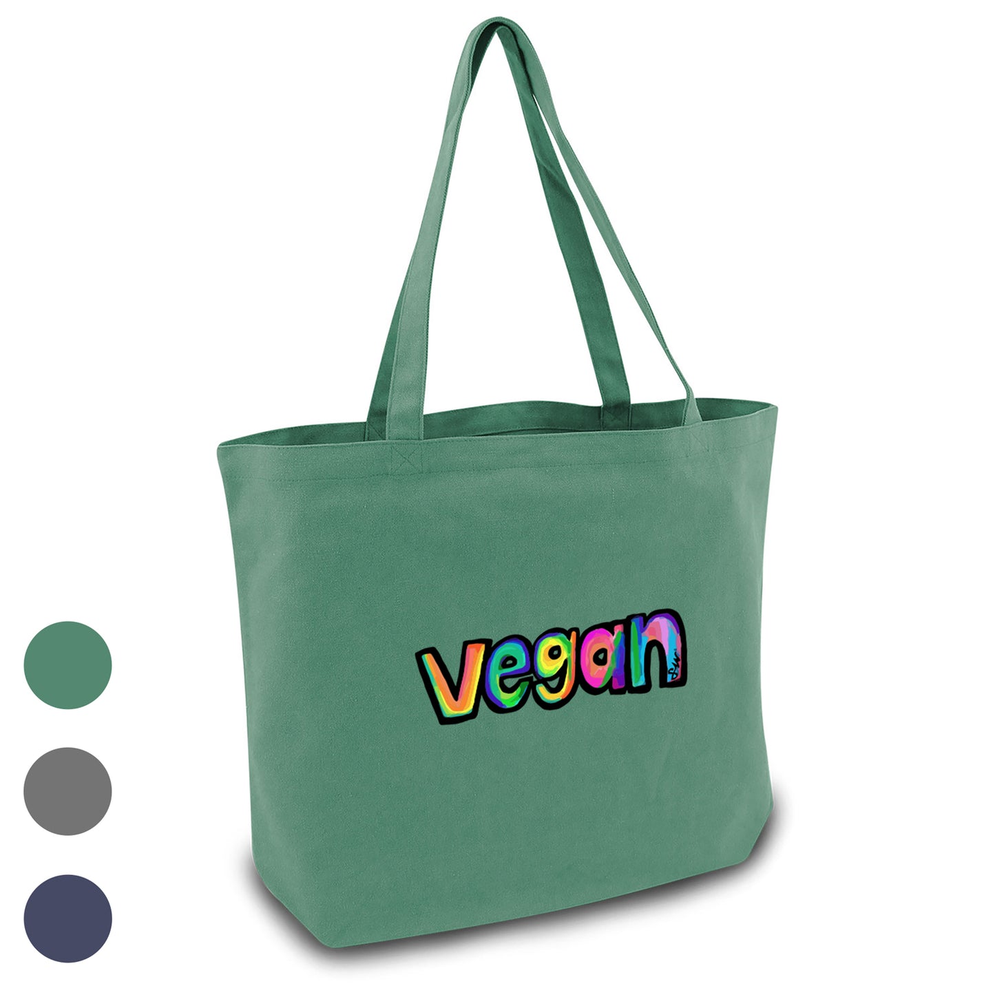 Color Splash Vegan Premium Extra Large 12oz Cotton Canvas Tote