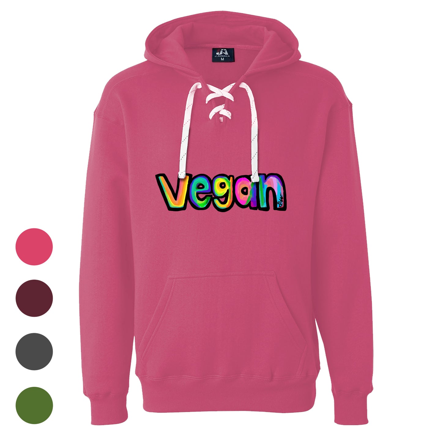 Color Splash Vegan Unisex  Sport Lace Hooded Sweatshirt - Available in 4 Colors!