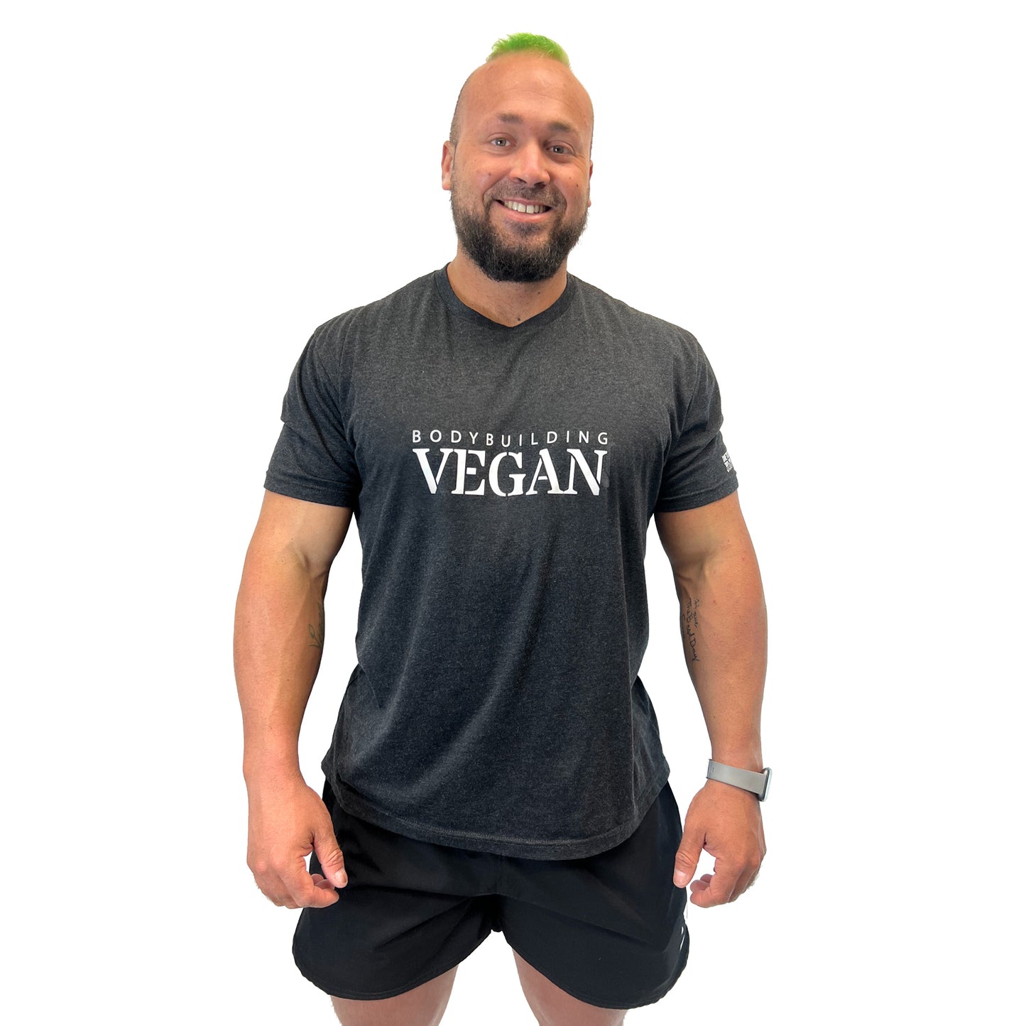 Bodybuilding Vegan Unisex Tri-Blend Black T-Shirt - 100% for Charity!