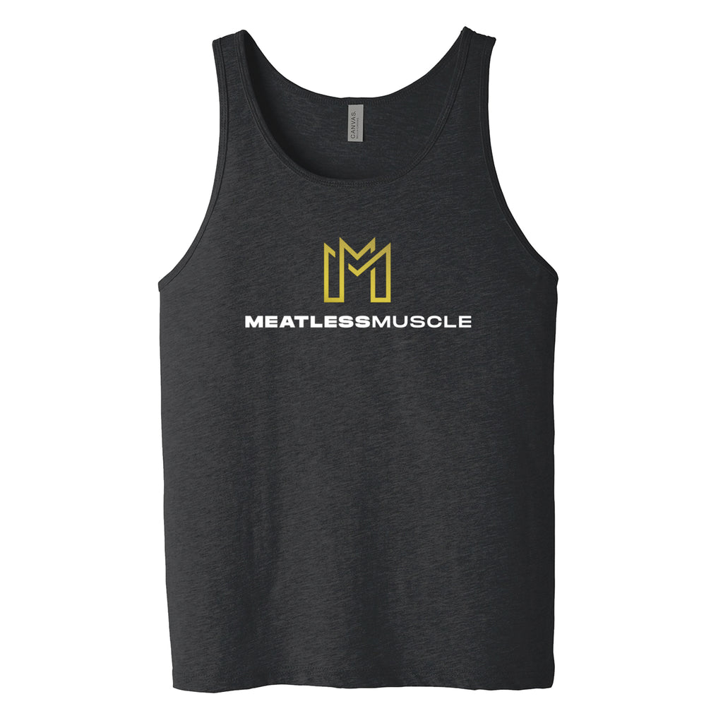 Mens Meatless Muscle Glimmer Black Tank - 100% Profit to Animal Charity