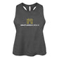 Ladies Meatless Muscle Glimmer Dark Gray Cropped Tank - 100% for Charity!