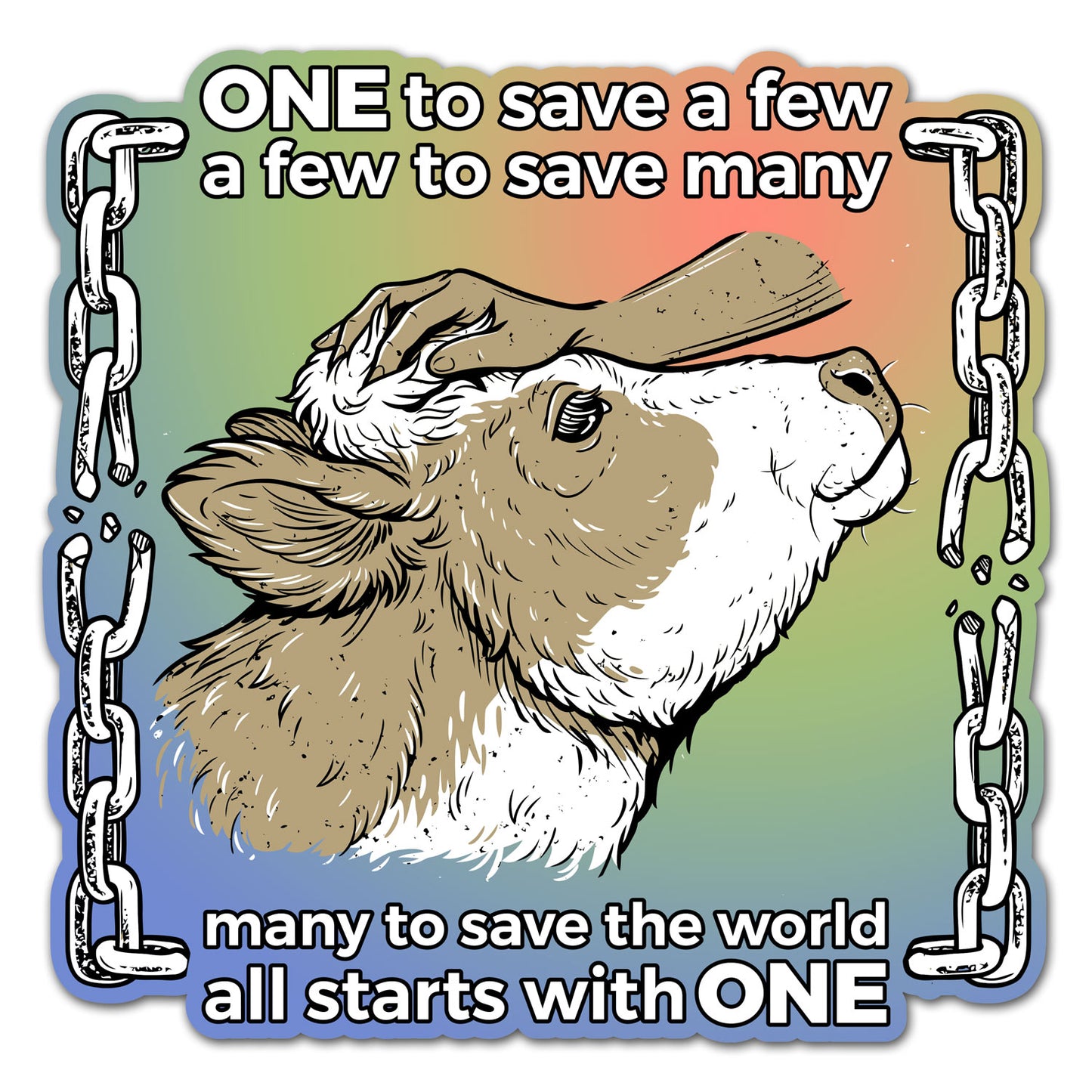 One to Save Many Holographic Glen Sticker - FREE SHIPPING